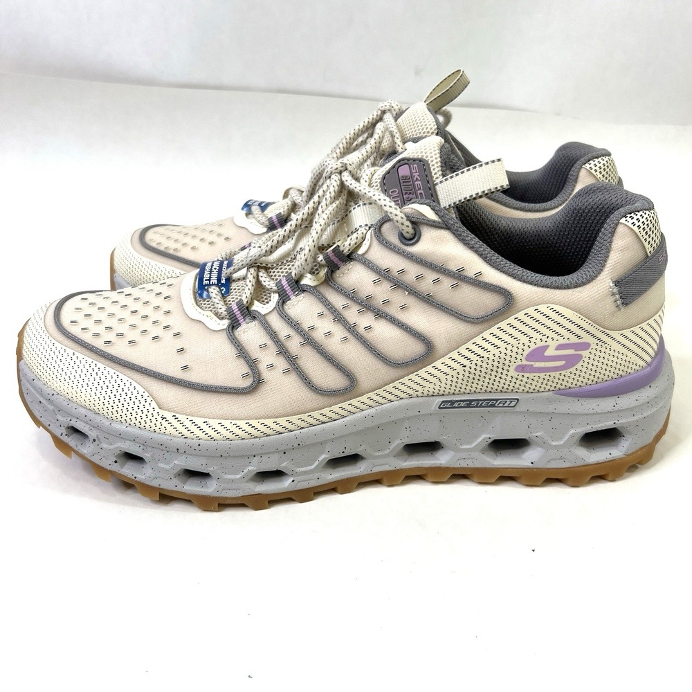 Skechers Womens Glide Step All‎ Terrain Shoes Sz 11 Natural/Purple 180055